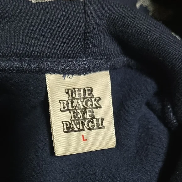 Navy Blue Hoodie with White Script - Picture 4 of 5